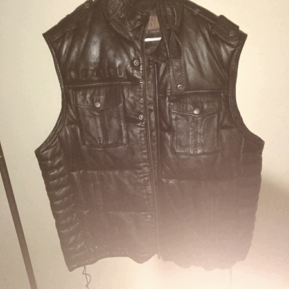 Hudson Leather puffer vest